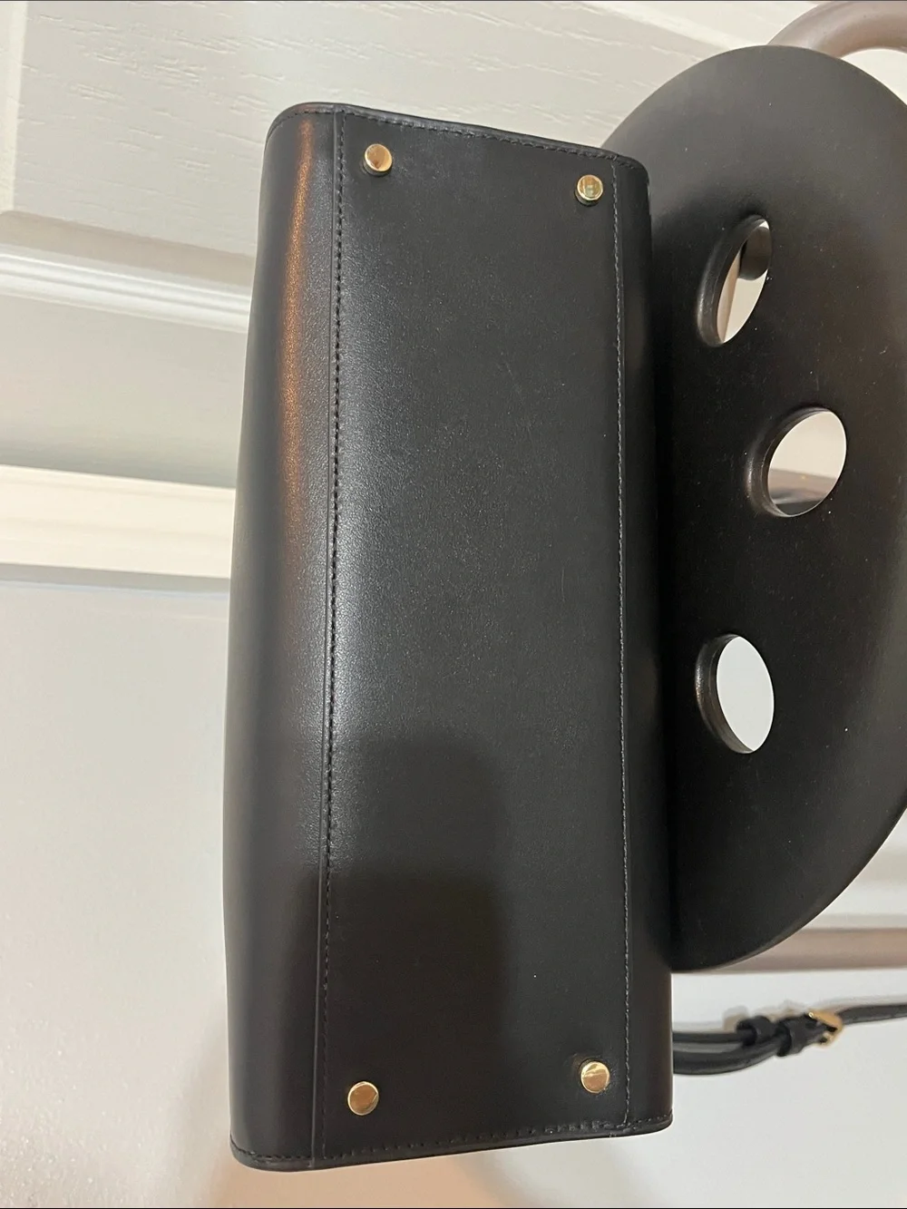 NWT kate spade Black Smooth Leather Structured  Satchel w/Top Handle &Crossbody